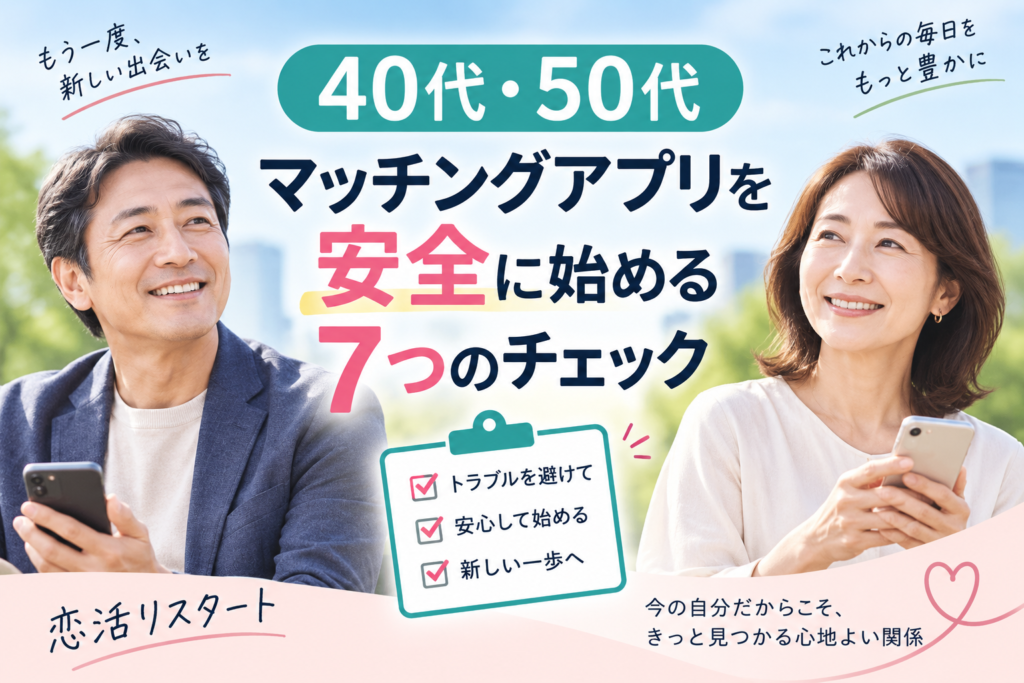 40代・50代がマッチングアプリを安全に始めるための7つのチェック