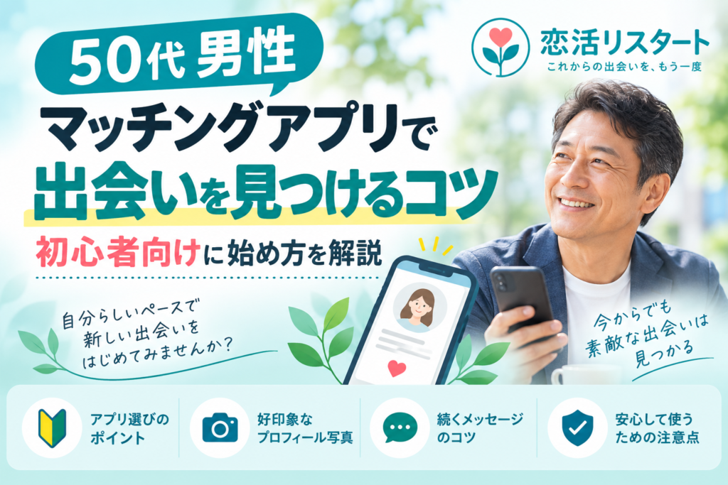 50代男性がマッチングアプリで出会いを見つけるコツ