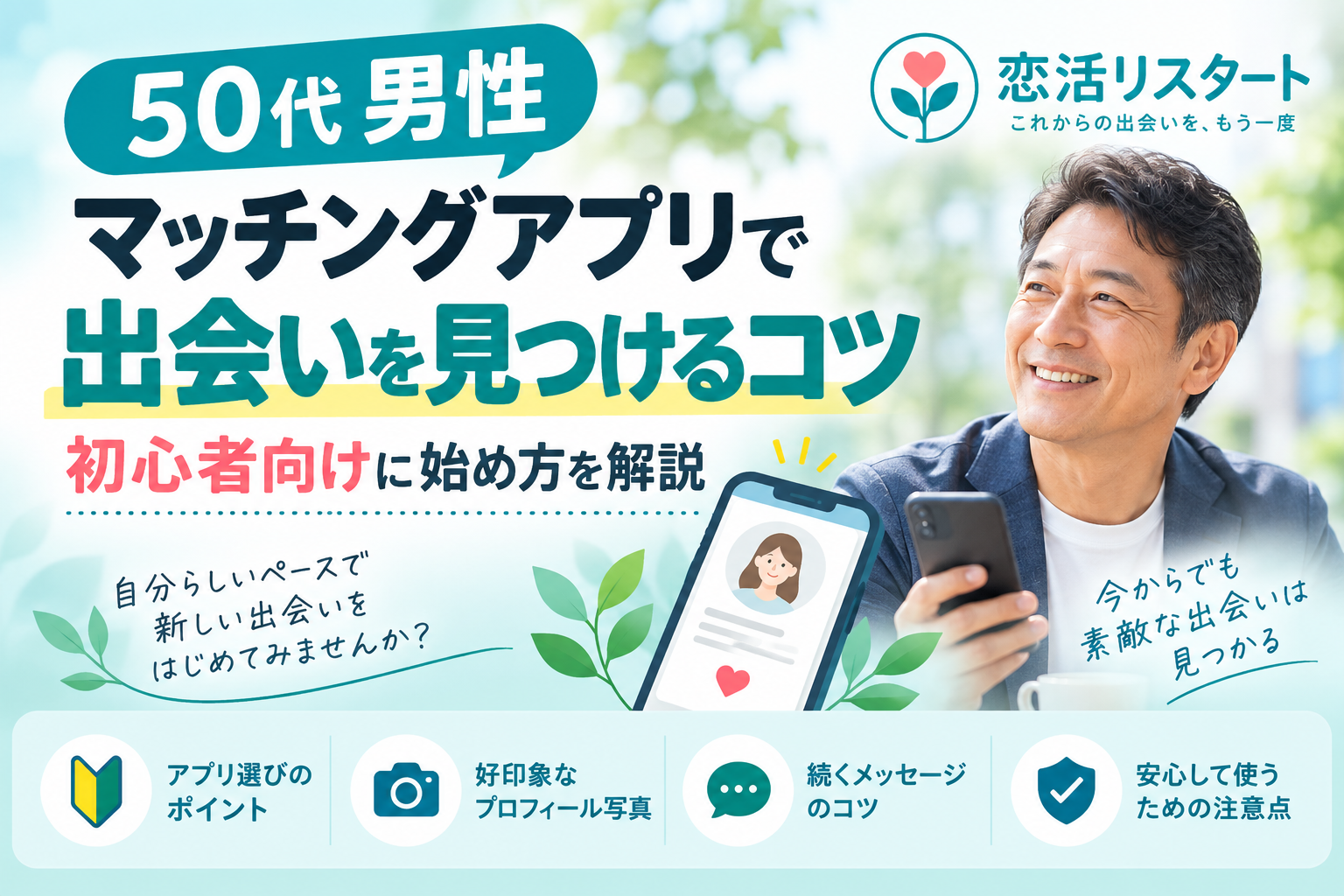 50代男性がマッチングアプリで出会いを見つけるコツ