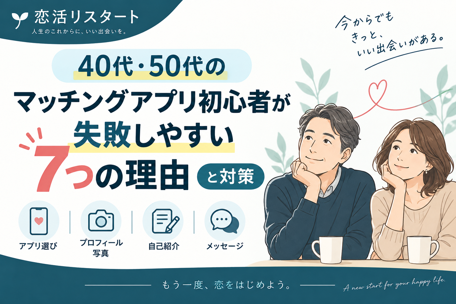 40代・50代のマッチングアプリ初心者が失敗しやすい7つの理由と対策