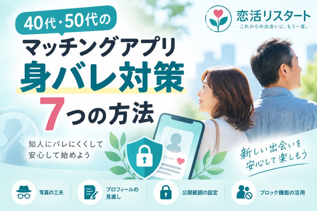 40代・50代向けマッチングアプリの身バレ対策7つの方法