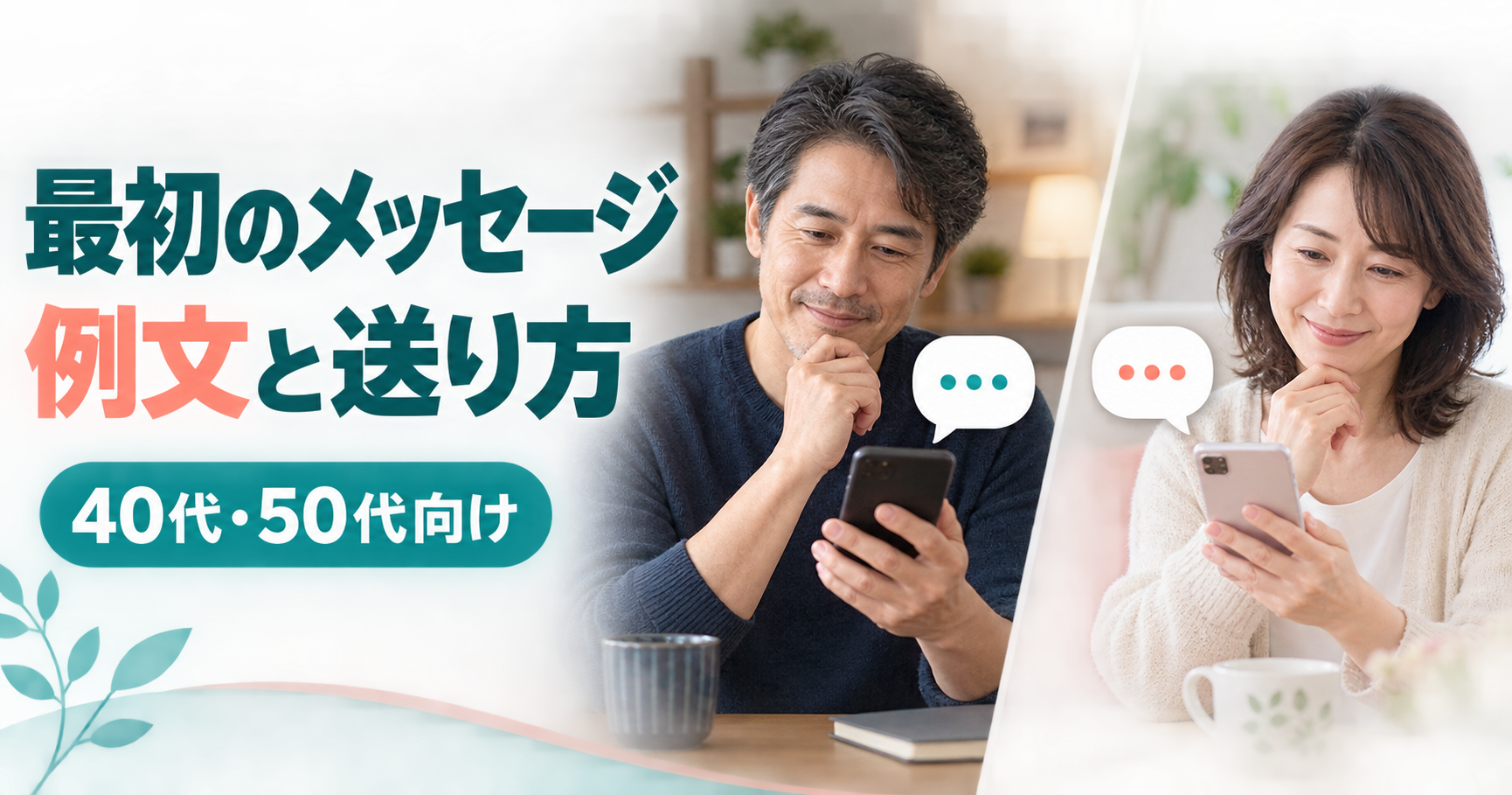 40代・50代向けマッチングアプリの最初のメッセージ例文と送り方