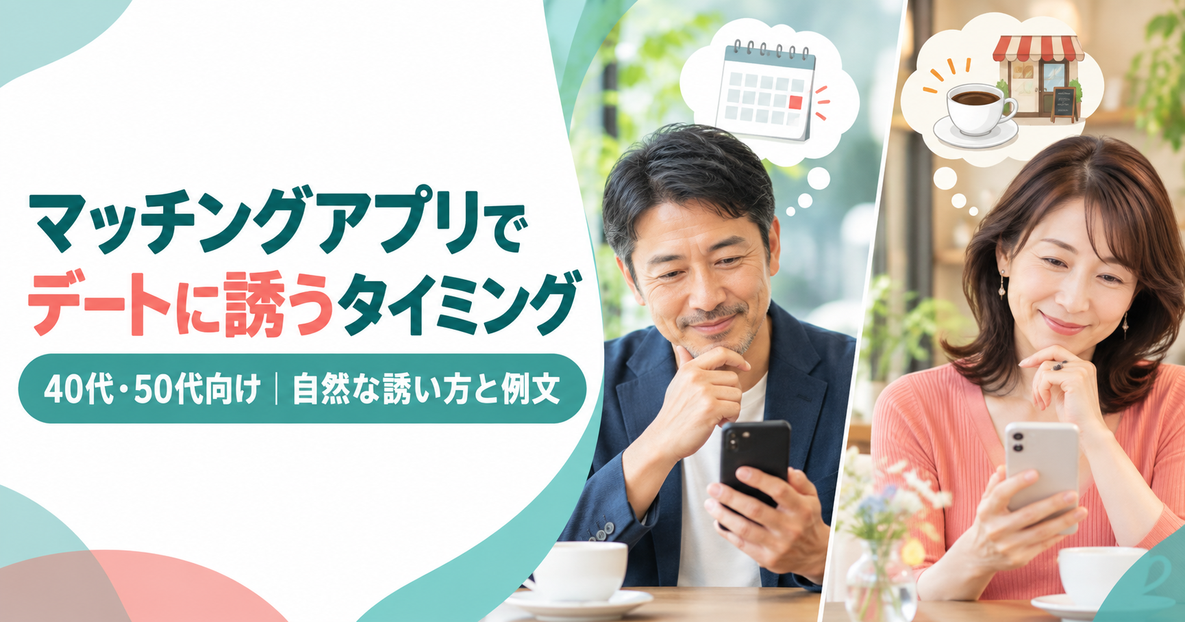 40代・50代のマッチングアプリでデートに誘うタイミングと自然な誘い方・例文